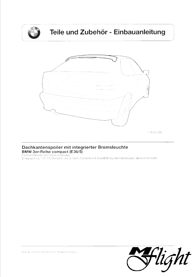 Einbauanleitung-Dachkantenspoiler-mit-3-Bremsleuchte-E36-Compact