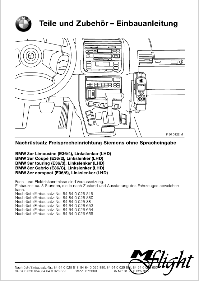 Einbauanleitung-Nachruestung-Freisprecheinrichtung-Mobiltelefon-Sienmens-E36